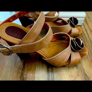 Fossil Strappy Thick Heeled Sandals